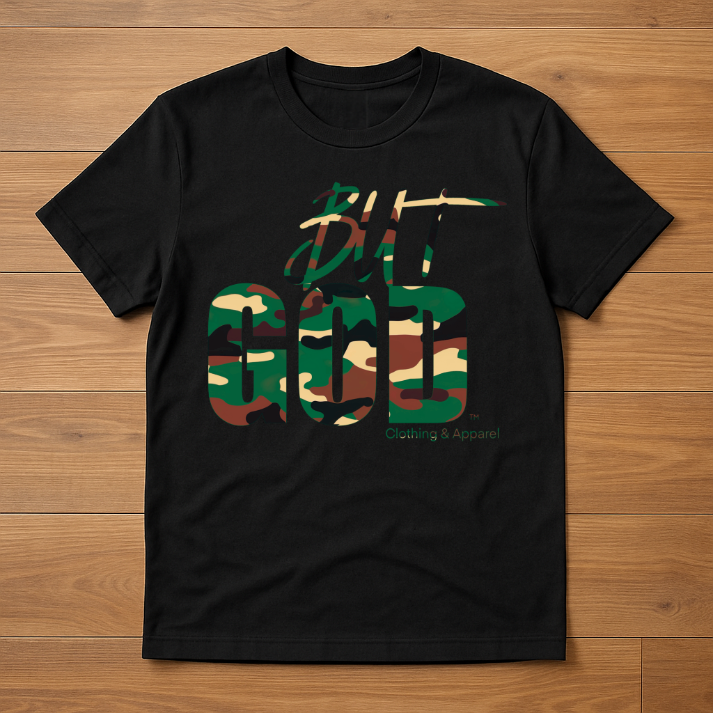 But God Camo T-Shirt (Black/Army Green)