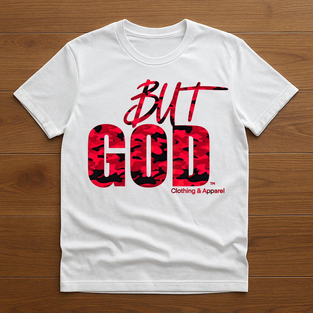 But God Camo T-Shirt (White/Red)
