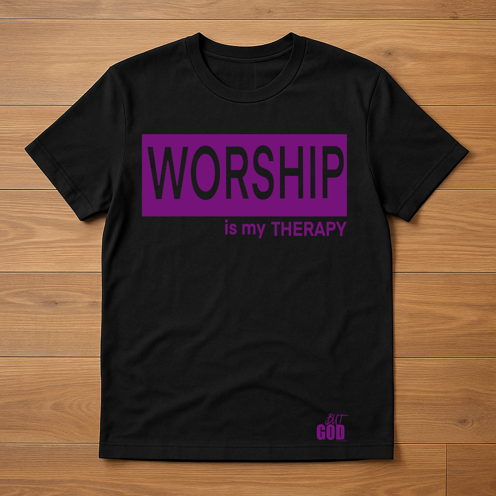 Worship Therapy T-Shirt (Black/Purple)